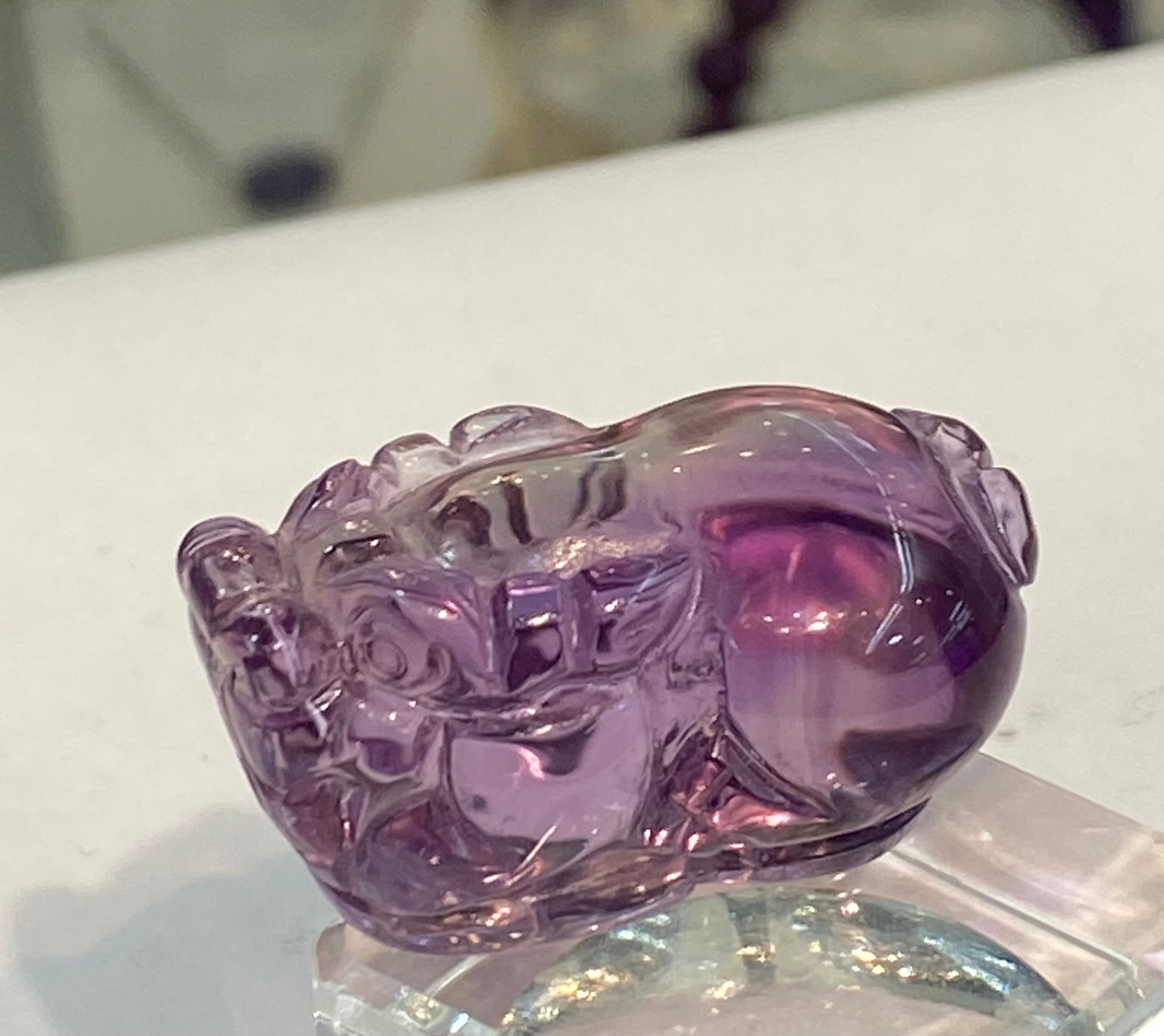 厳選 ナミビア産 宝石質 アメトリン アメジスト貔貅 ヒキュウ 透明度