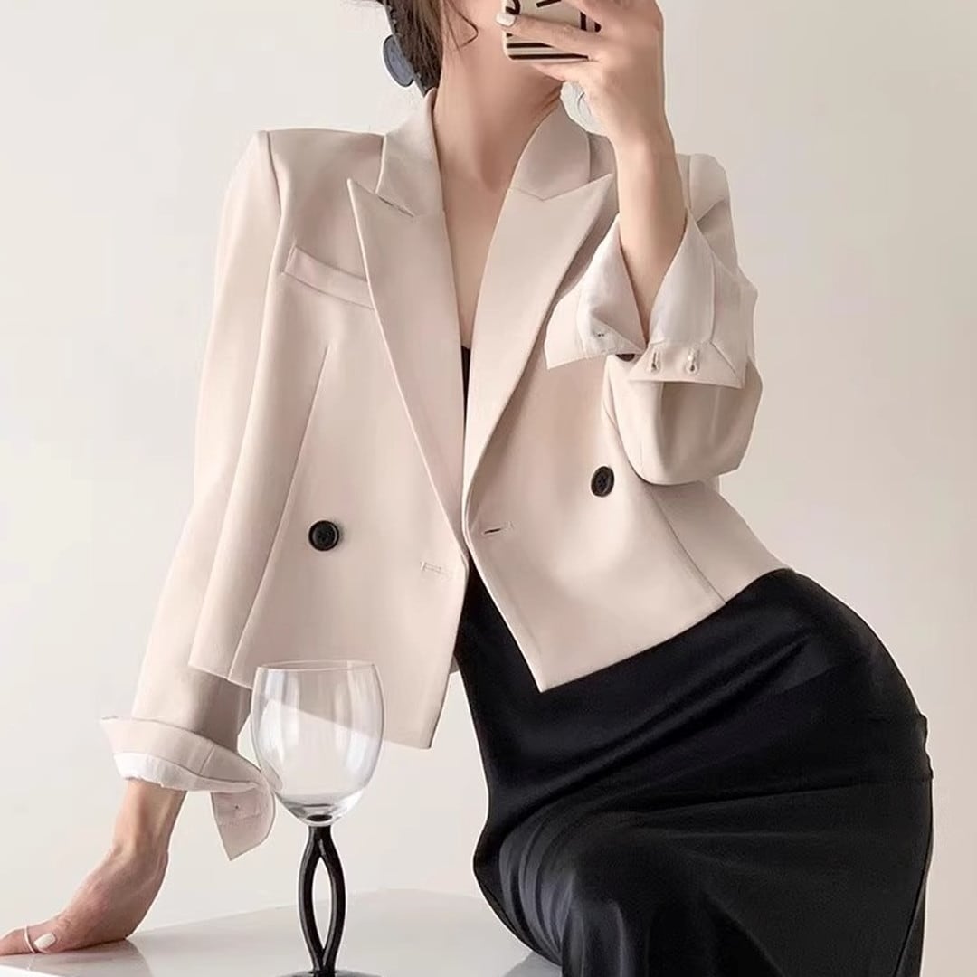 Double breasted Cropped Jacket(2color) V283