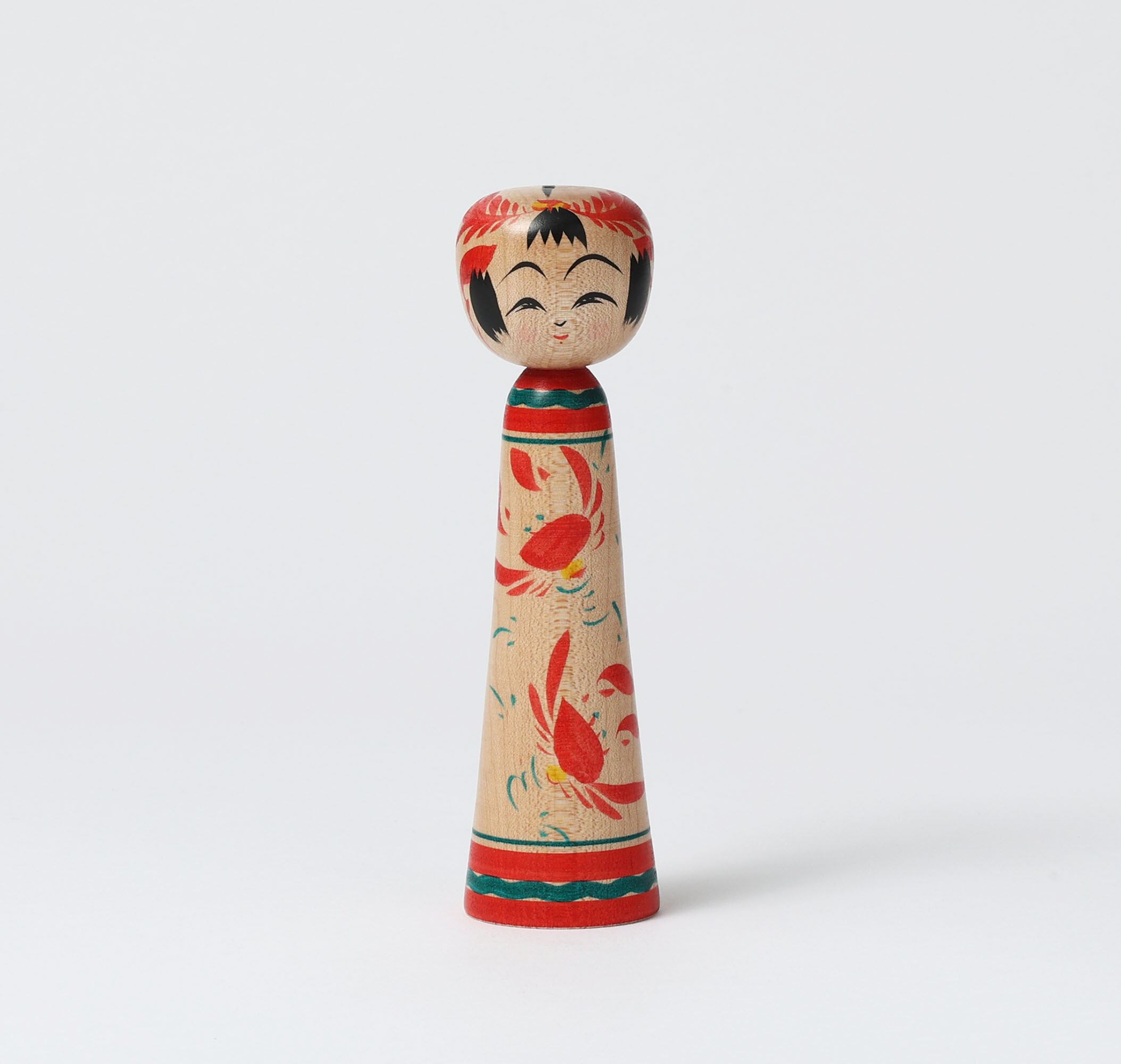カニこけし】 作並系 平賀輝幸工人 13cm | Kani-crab kokeshi doll, by