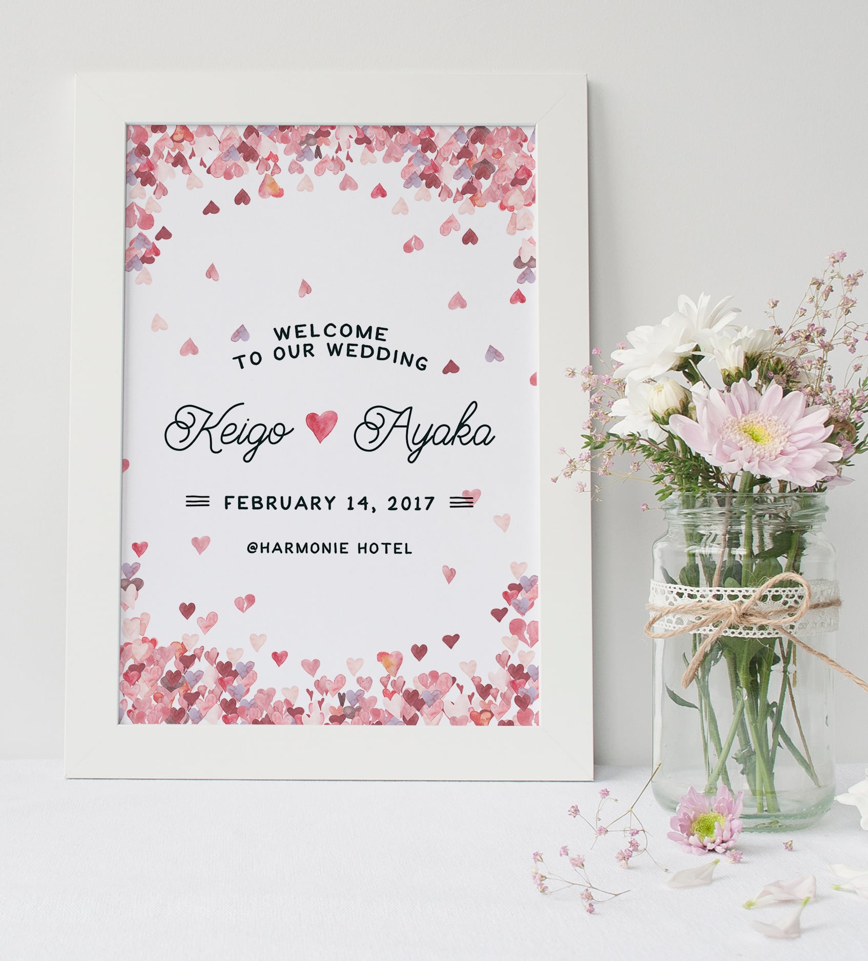 【ハートコンフェッティ】オーダーメイドウェルカムボード