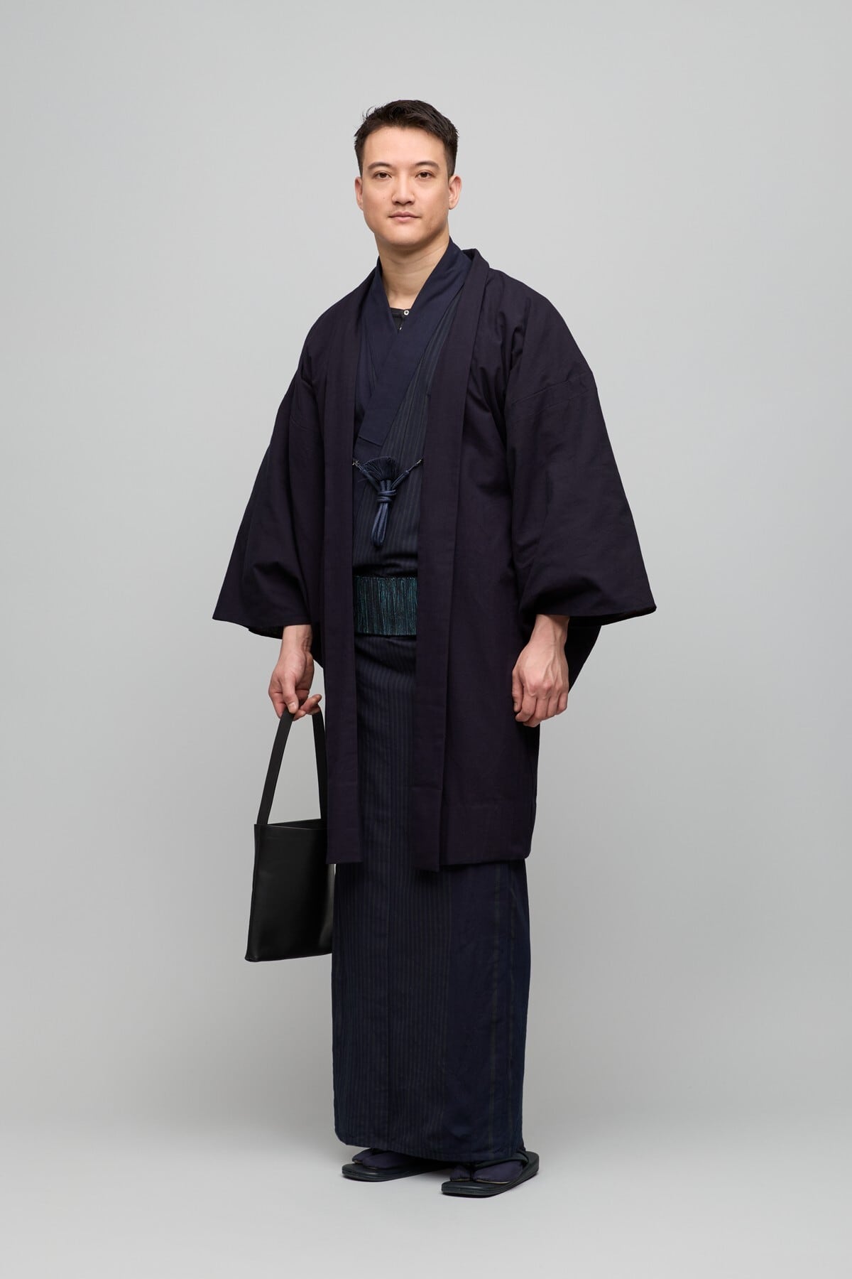 着物 / 片貝木綿 / 平織り / 細縞 / 藍弁柄（With tailoring） | Y