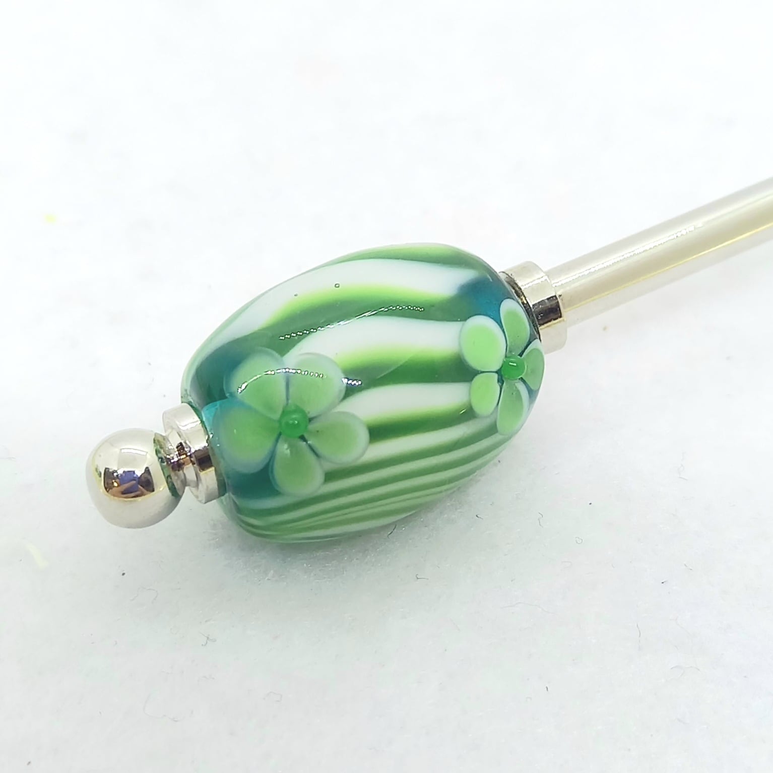 透き流し柄のとんぼ玉・簪