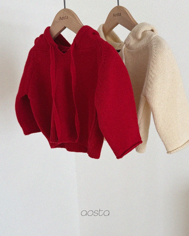 knit cookie hoodie【aosta】※10月上旬〜中旬発送予定