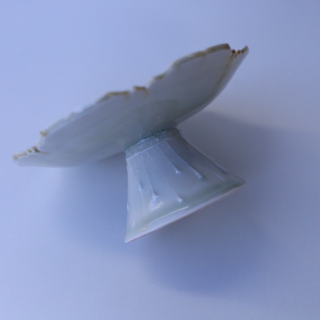 AS　前田麻美　灰青釉稜花コンポート