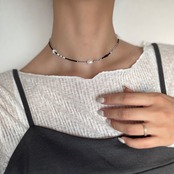 Monotone beads necklace ［BZN24］