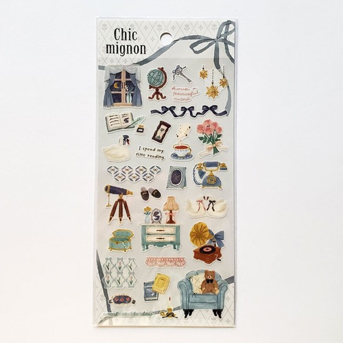 シックミニョンステッカーシール  82529 night　ブルー