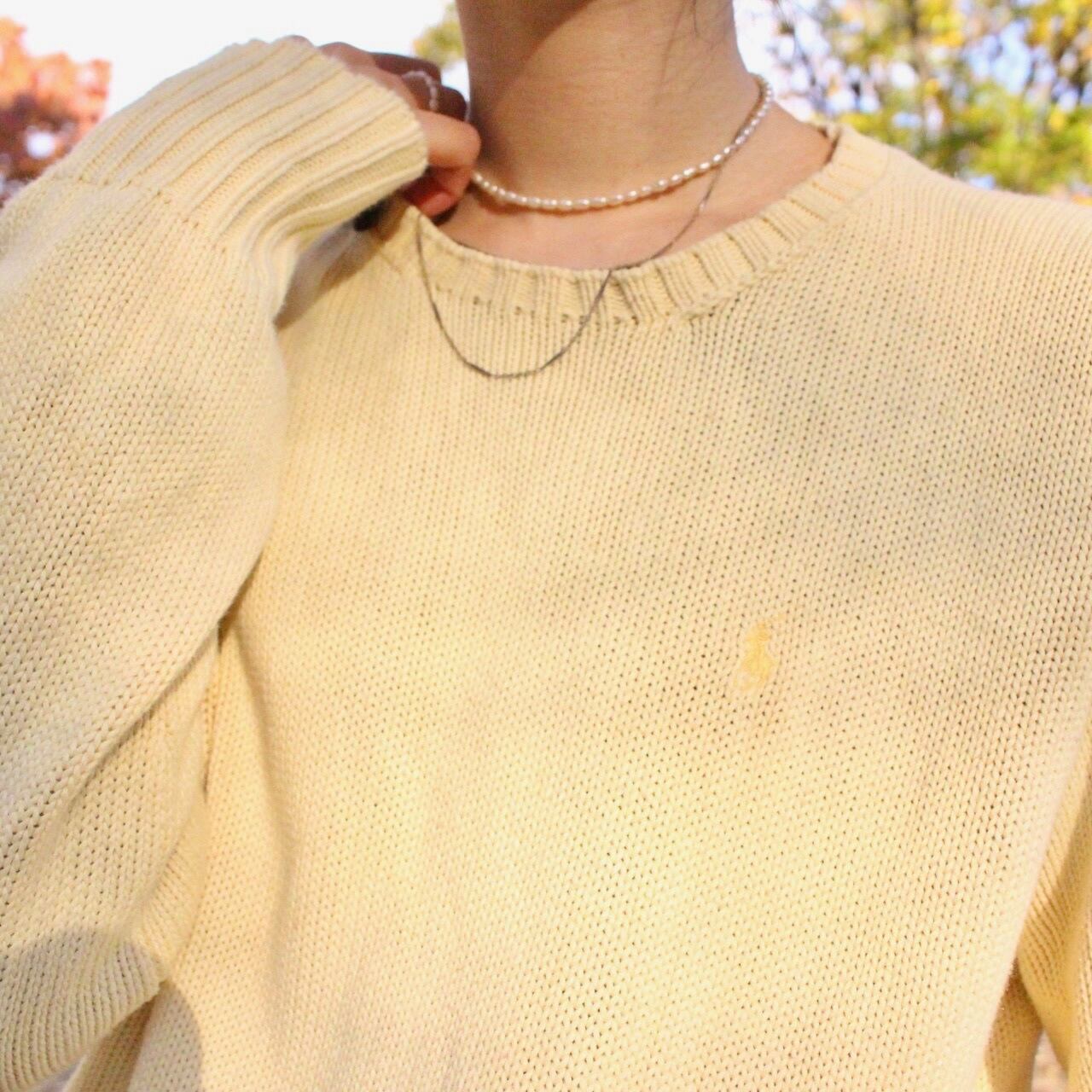 RalphLoren POLO コットンニット パステルイエロー