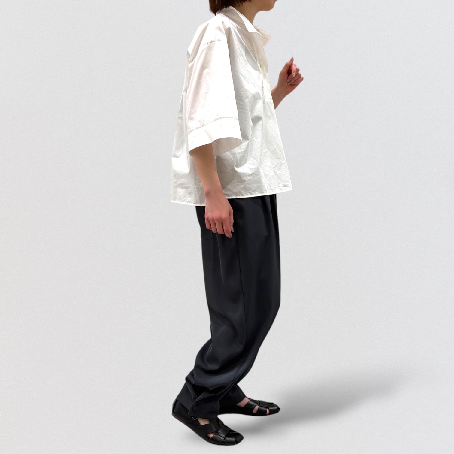 mizuiro ind tuck hem cocoon pants | CoCo Cuore
