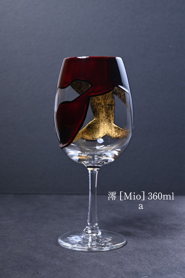 漆とガラスの酒器 ワイングラス360ml｜薄さ1mmの飲み口 包-TsuTsuMu- 澪×潤