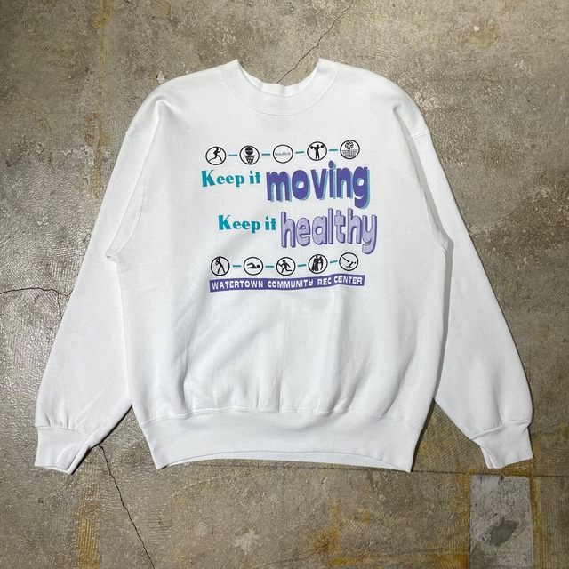 90s FRUIT OF THE LOOM PRINT SWEAT SHIRT