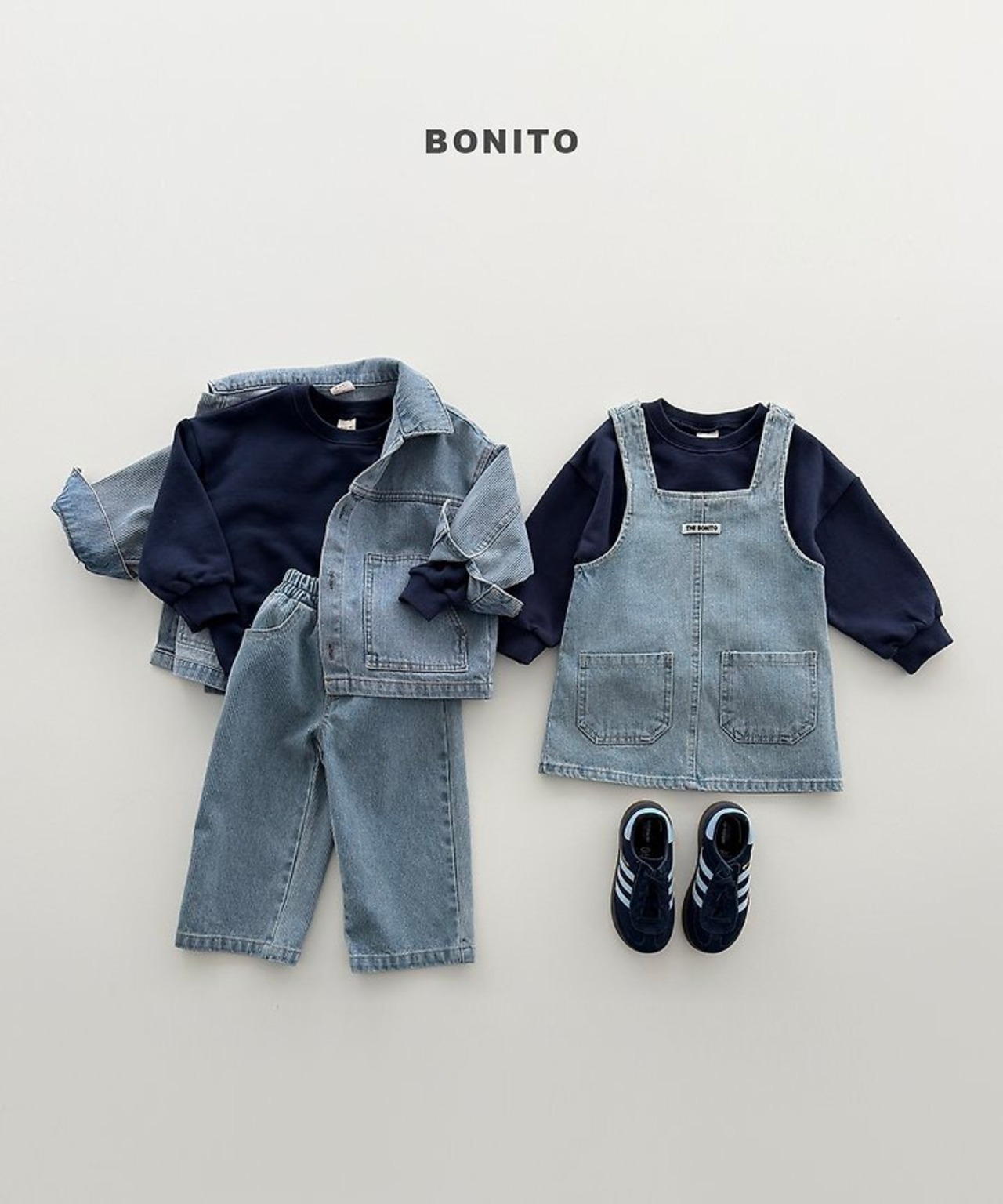 【取寄/韓国直送】BONITO 26/AT リブデニムワンピース｜夏服｜韓国子供服