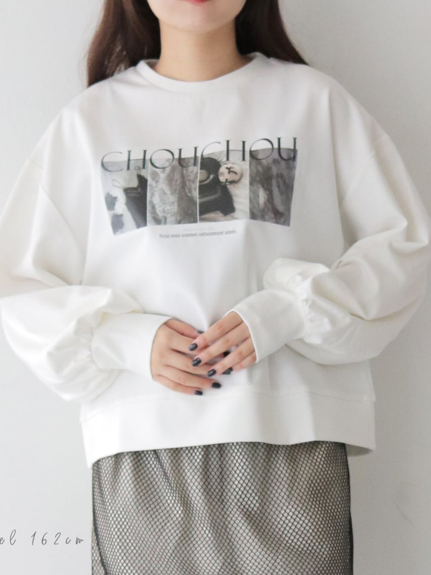 【 SELECT】フォト×ロゴボリューム袖ロンT 980-23104