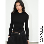 Mock Neck Long Sleeve Top/2color