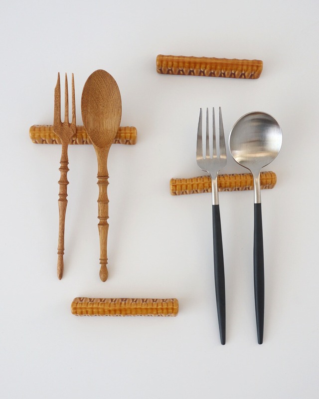 France vintage 陶器のカトラリーレスト 4個セット