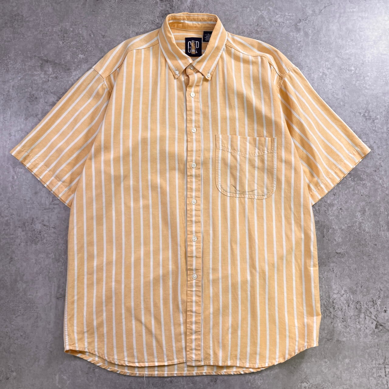 90年代 オールドギャップ GAP ストライプ 半袖シャツ 表記M メンズL