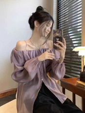 オフショルオーバーブラウス D1291