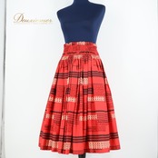 フラダンス 衣装 パウスカート レッド系 フラ ダンス シングル カヒコ柄 赤 黒 白 レッスン 練習 華やか かわいい ハワイアン アロハ スカート ハワイアンプリント ブラック系 ホワイト系