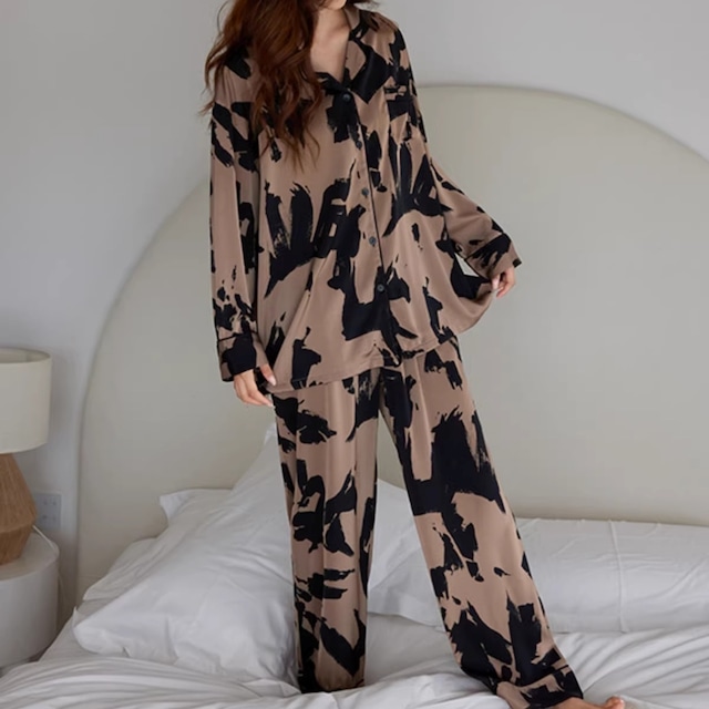 訳ありSALE【M-XL】print cardigan style pajamas p1625