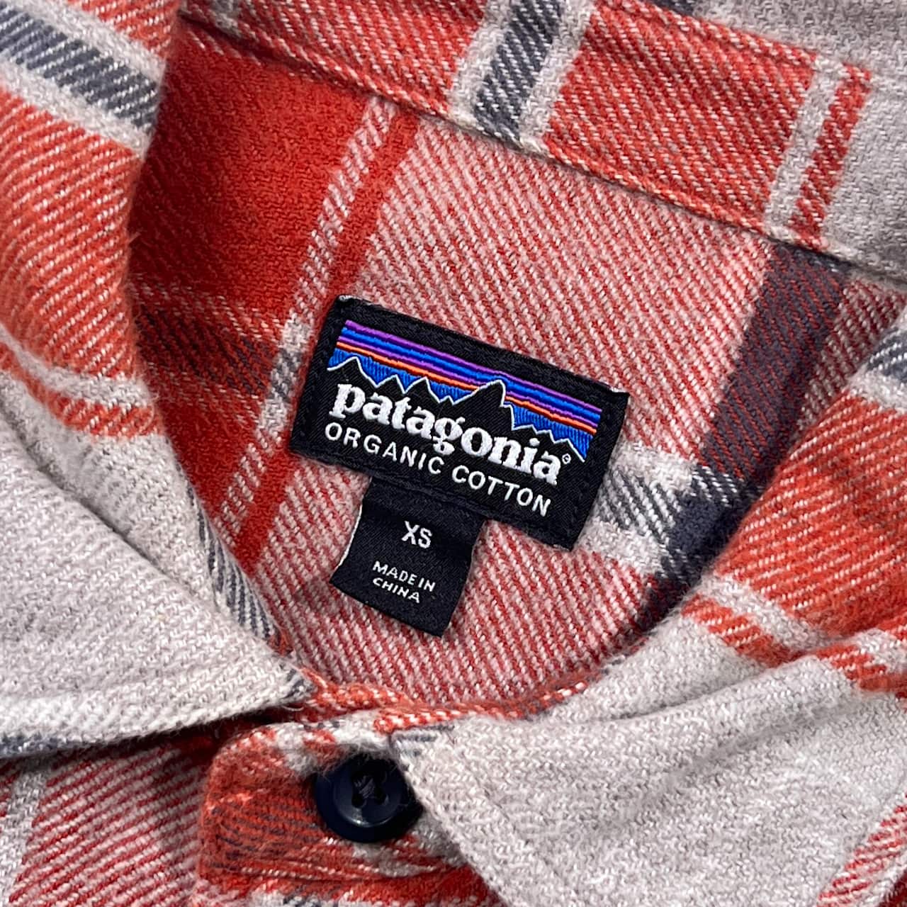 Patagonia パタゴニア チェック 長袖 ネルシャツ XS/オレンジ×グレー系