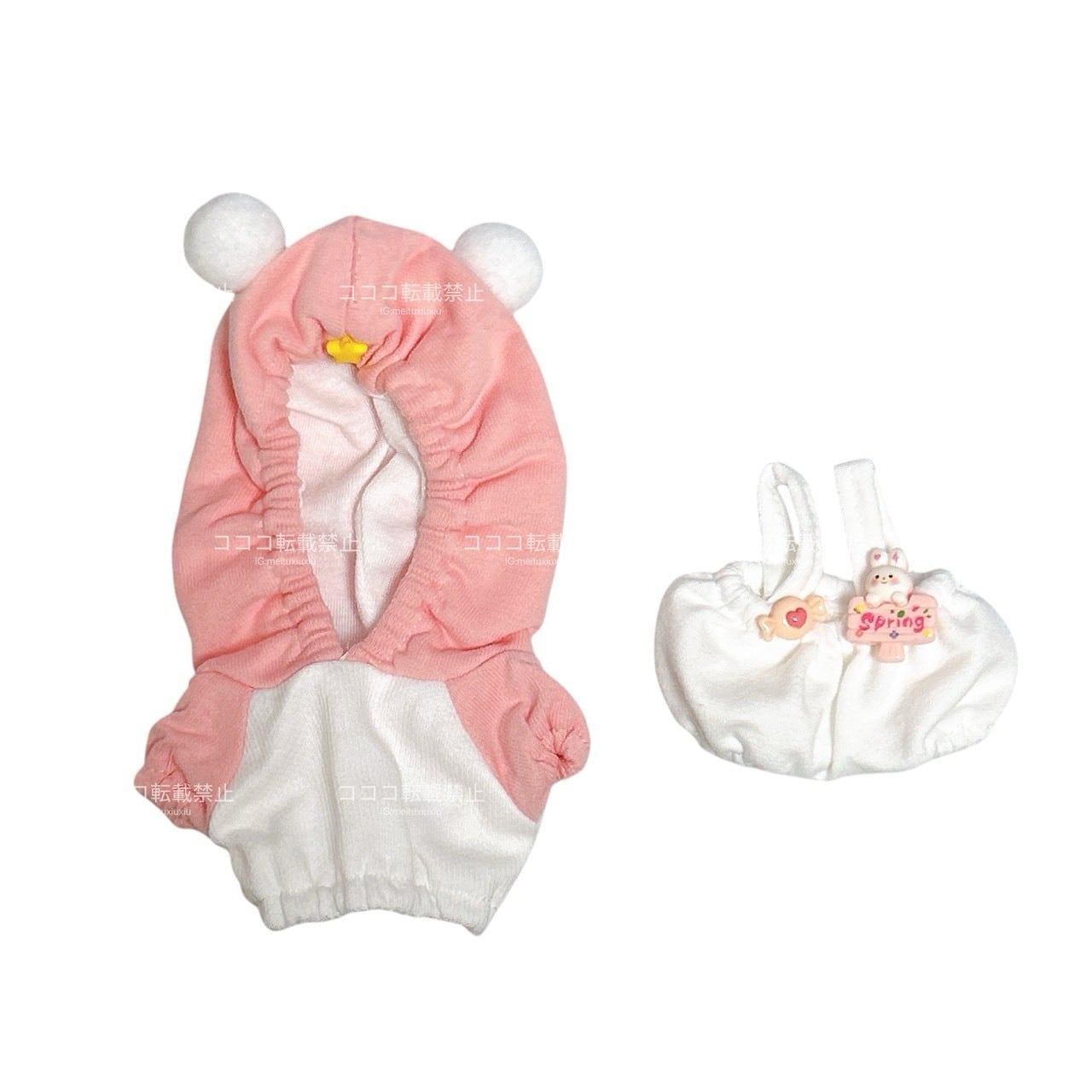 ぬい服 15cm ぬいぐるみ 服 フード付き もこもこ ベビー服 着ぐるみ