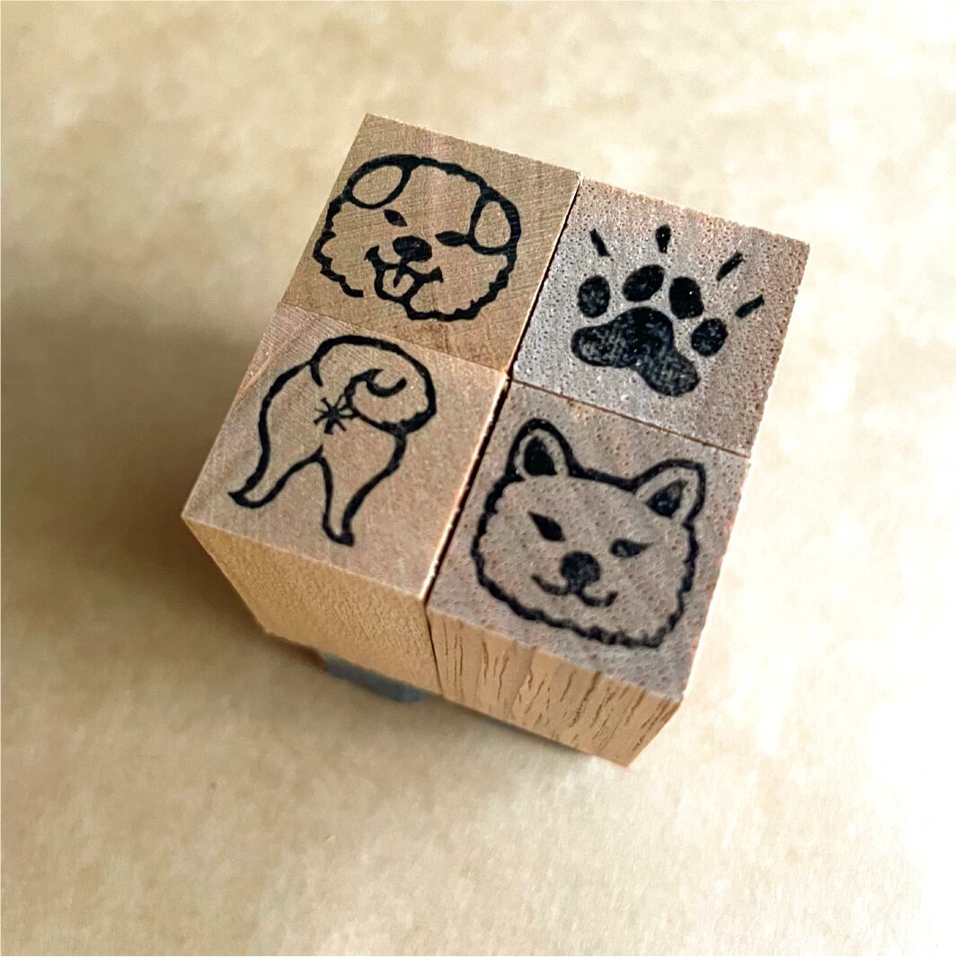 秋田｜秋田犬はんこセット | sato工房＊.・消しゴムはんこ・.＊