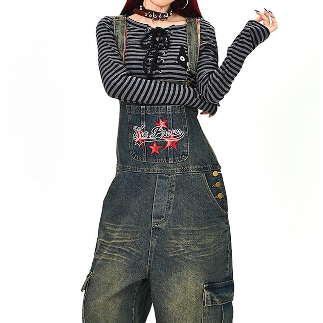 スターロゴデニムカーゴサロペット 1col   R01783