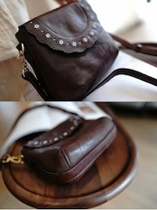 Rosalie Scallop Leather Shoulder Bag F0787