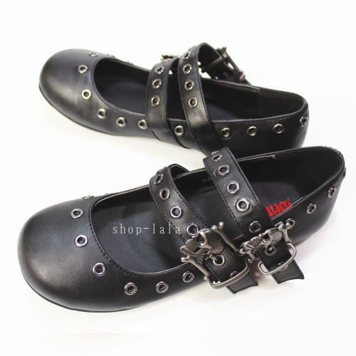 サイズ交換OK】Demonia（デモニア）正規保証品 パンプス ぺたんこ靴 黒