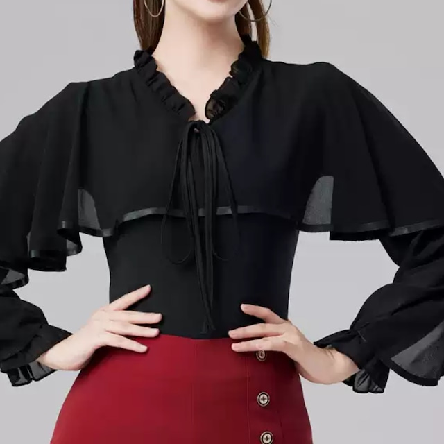 ロングスリーブ ショートボレロデザイン トップス 【レオタード タイプもあり】ds1043