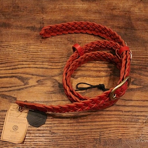 Braided Leather Strap / Red