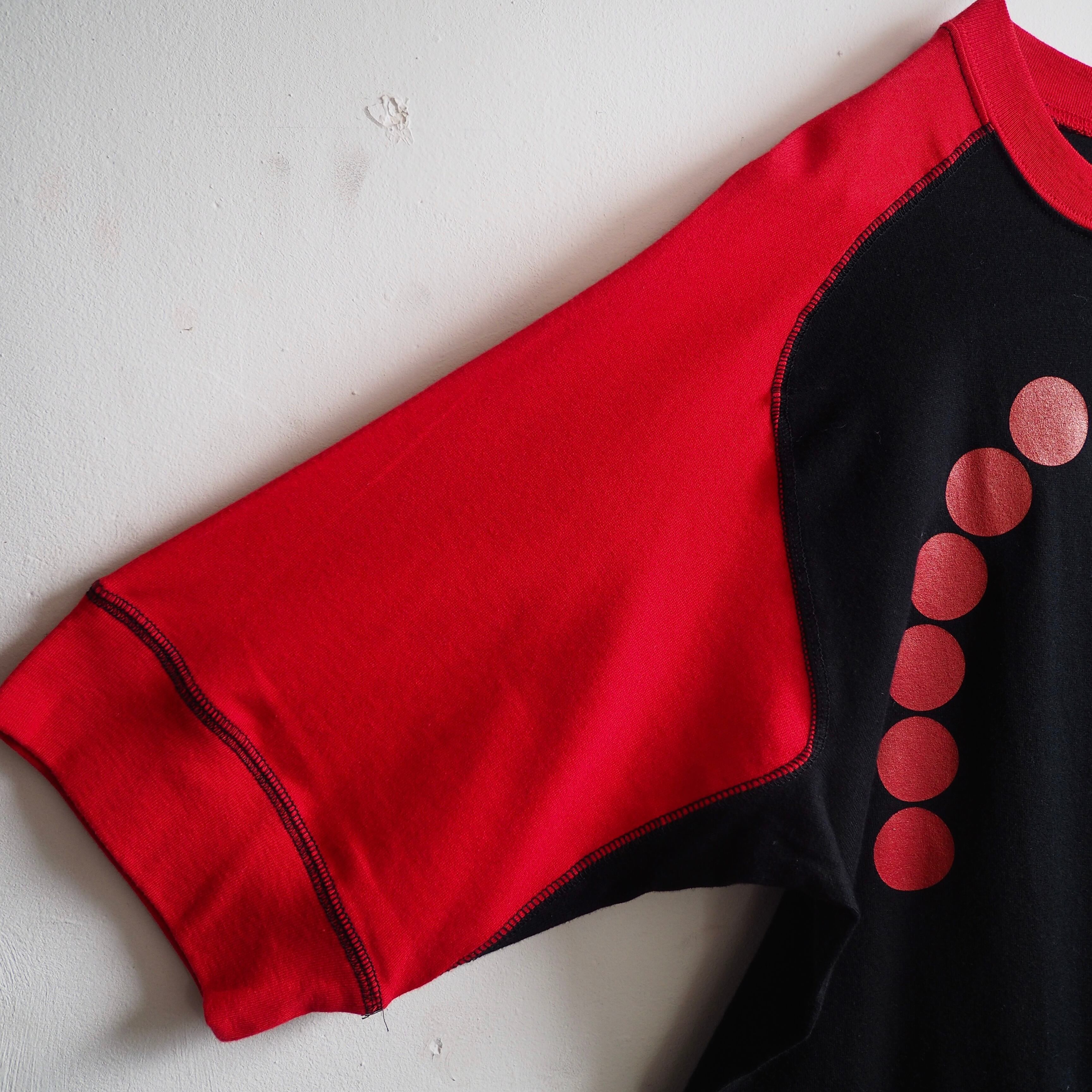 ” Evisu - Dot kamome ” printed Bi color raglan sleeve Tee