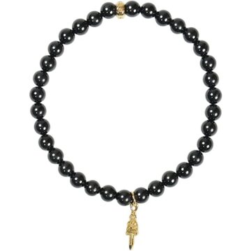 ブラックオニキス 3点セット ネックレス イヤリング 数珠 未使用品 