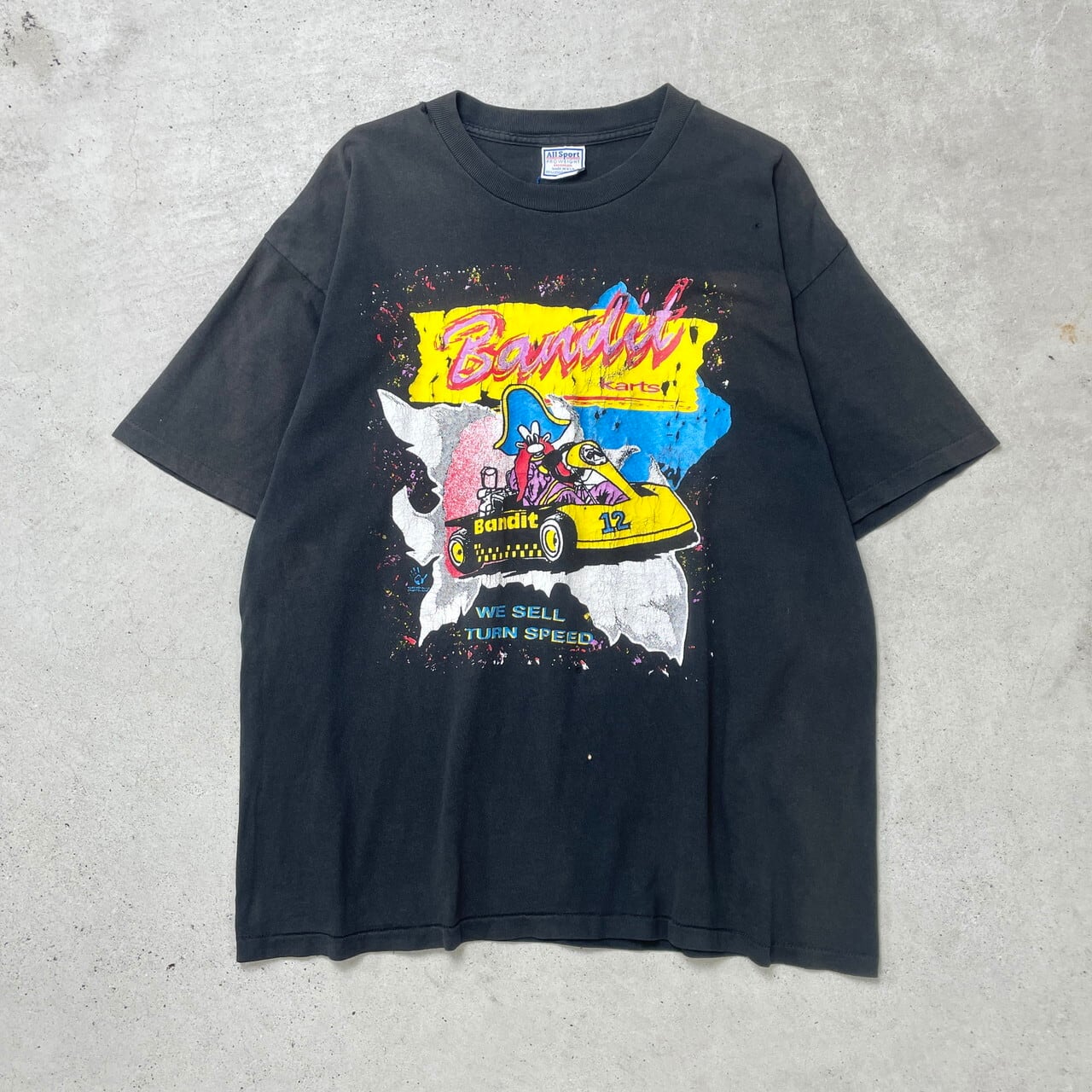 90年代 USA製 Bandit Karts モーターサイクル アート プリントTシャツ 