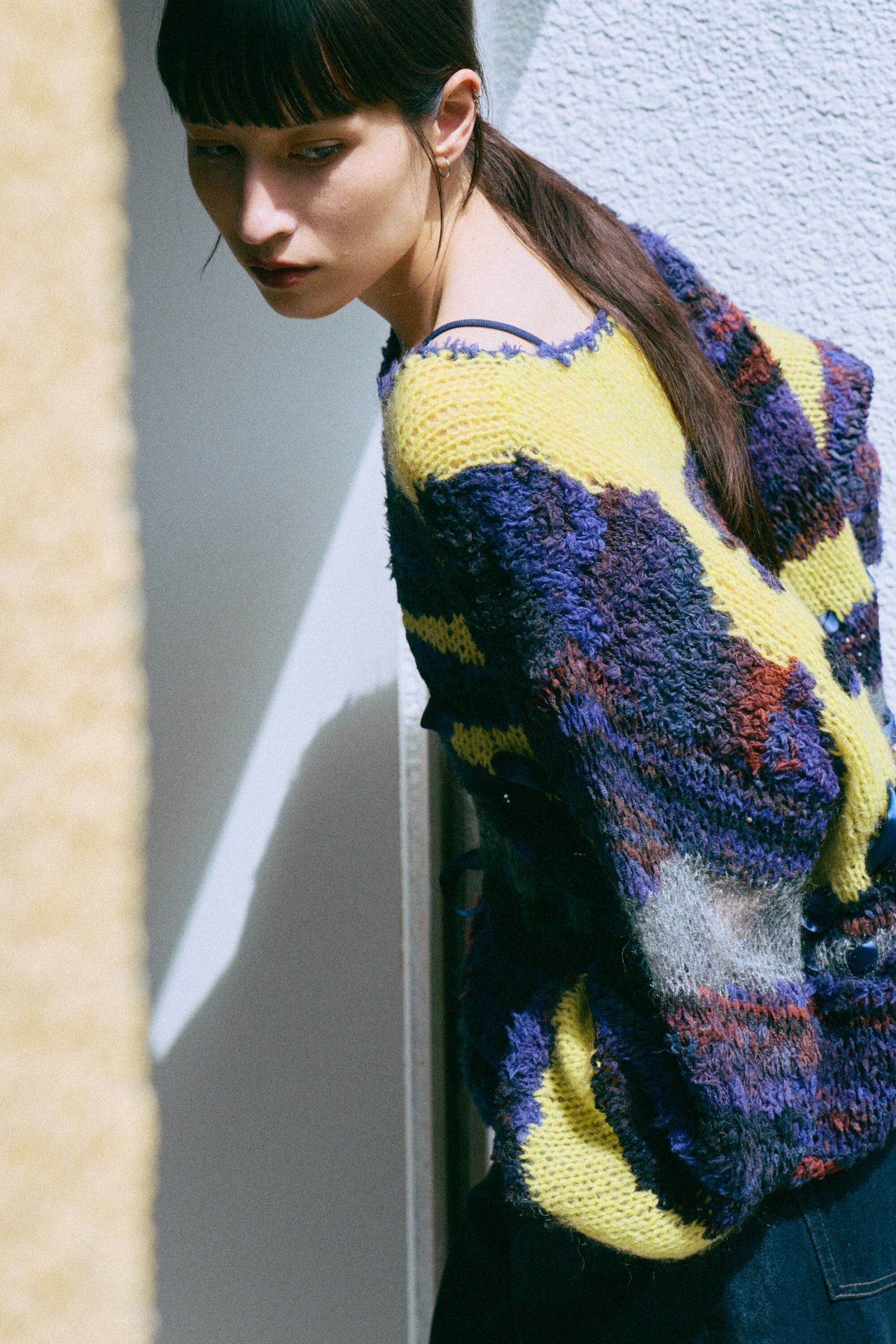 Gradient Mix Hand Intarsia Pullover Knit