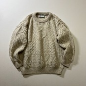 90s Ireland ウール ネップ ニット セーター オフホワイト XL 古着