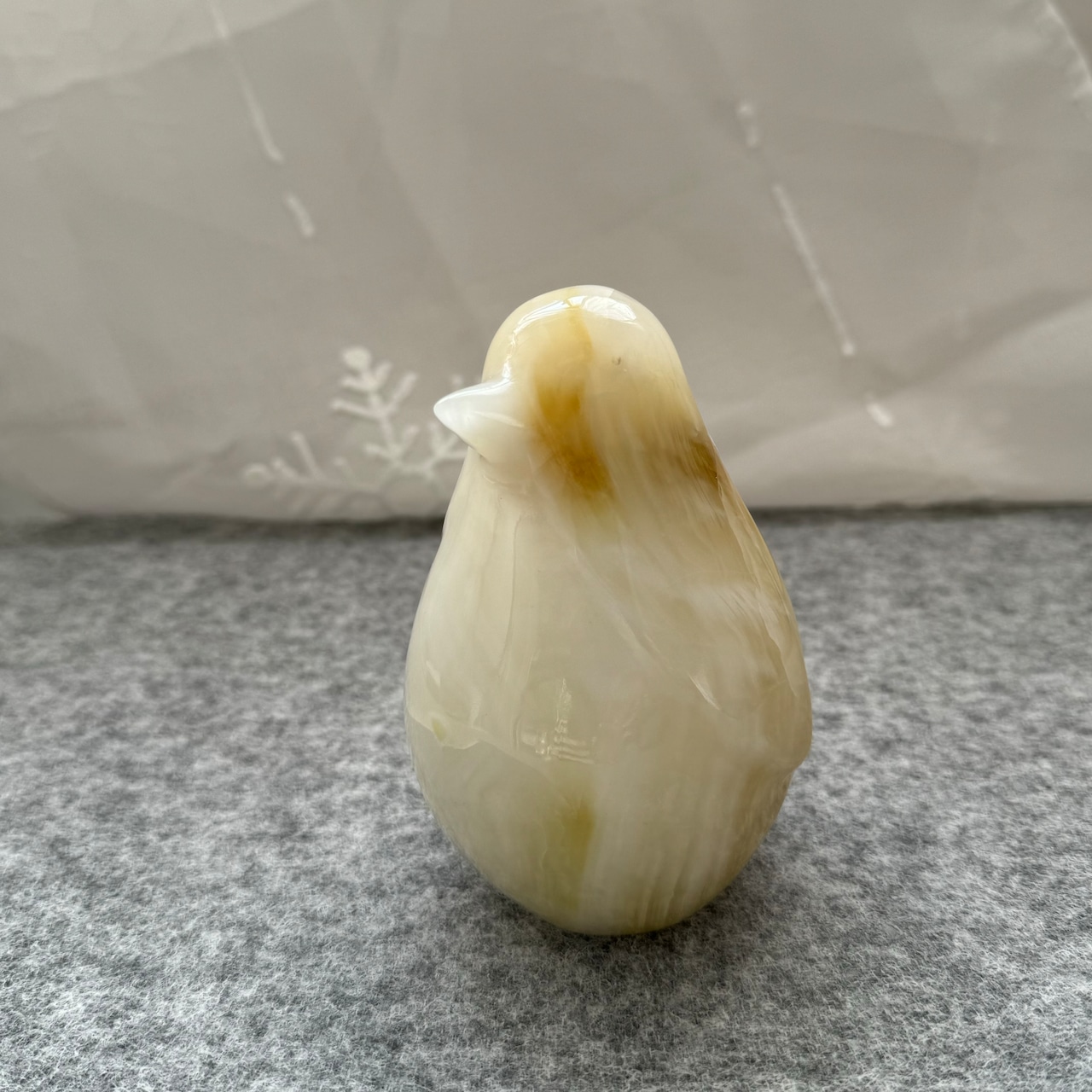 ペンギン＊ホワイトオニキス＊231201＊天然石カービング＊天然石インテリア＊置き物＊インテリアストーン