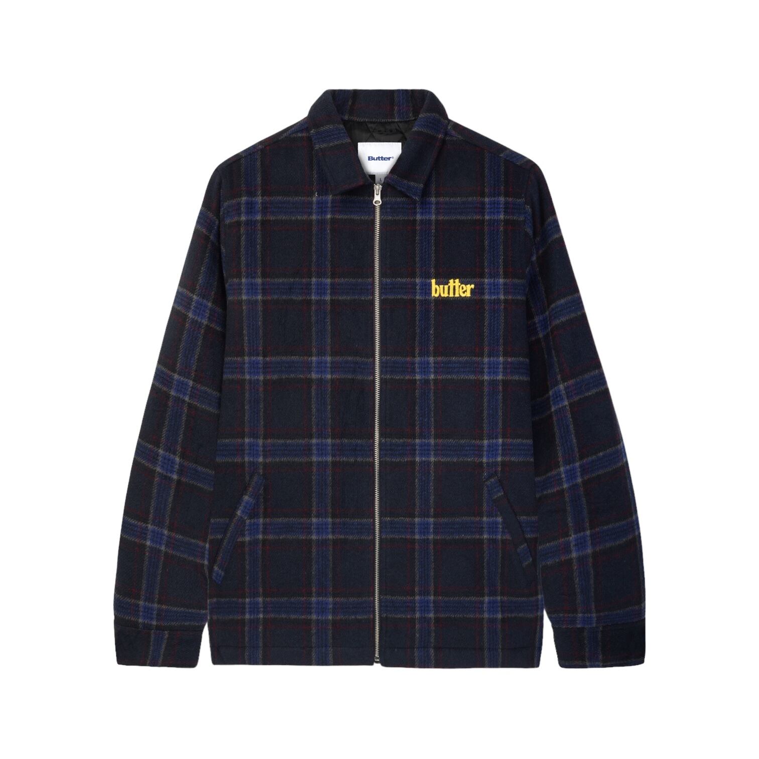 BUTTER GOODS【Plaid Flannel Insulated Overshirt - Navy】
