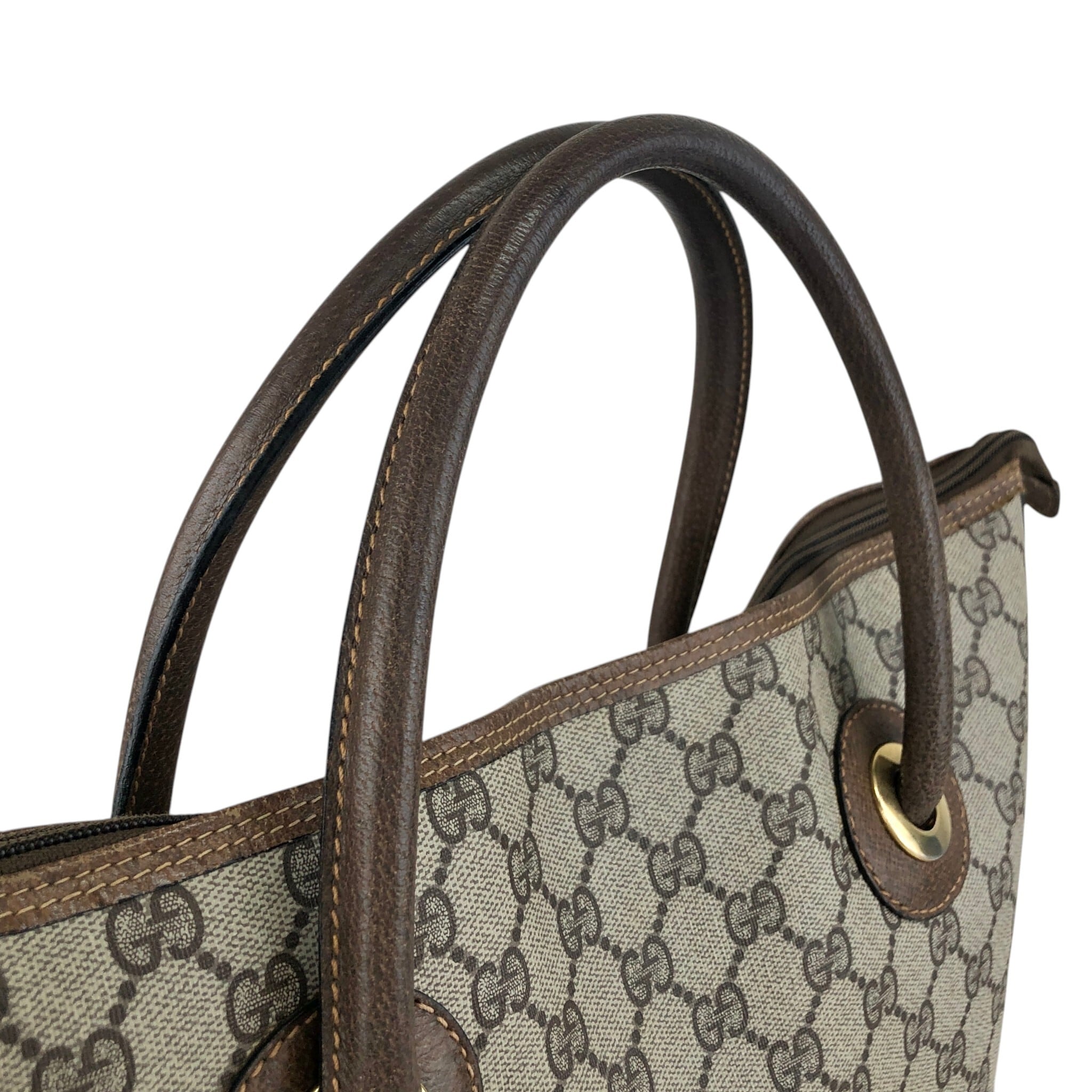GUCCI グッチ GGスプリーム トートバッグ ベージュ PVCレザー vintage