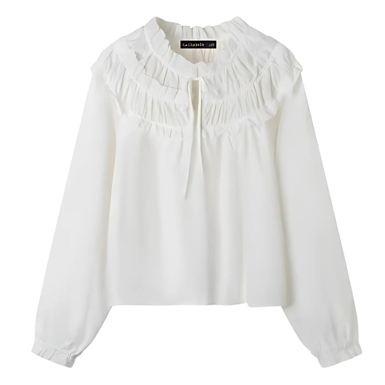 Drawstring Frill Blouse F0124