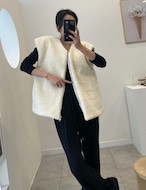【新作5%OFF・3日間】Over-fit Chunky Boa Vest_2colors
