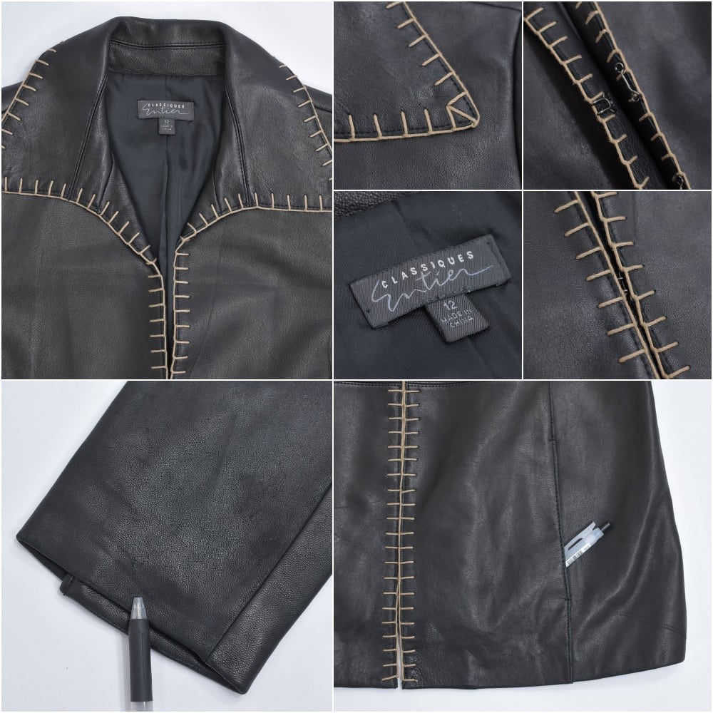 90s~ CLASSIQUES Entier ステッチワーク レザージャケット 90s~ CLASSIQUES Entier ステッチワーク レザージャケット