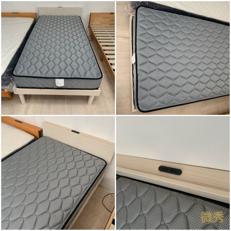 大阪市内配達設置無料 ?白シングルベッドセット??