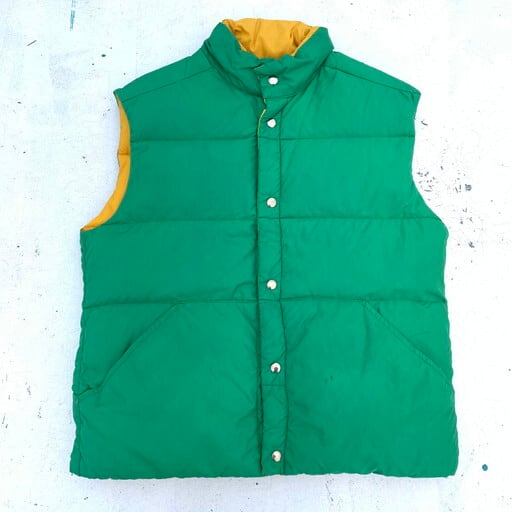 70 S Ems Eastern Mt Sports リバーシブルダウンベスト グリーン イエロー アウトドア Lサイズ Usa 希少 ヴィンテージ Agito Vintage