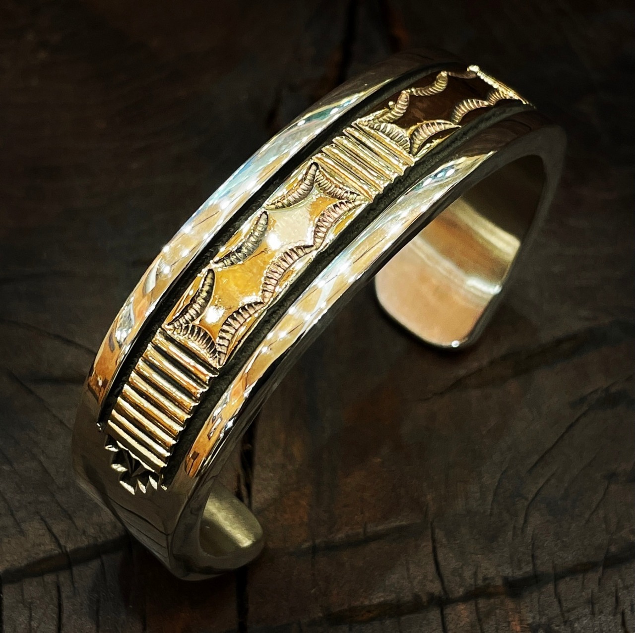 ブルースモーガン（Bruce Morgan）特注14金ヘビーゲージダブルスタンプバングル - 1