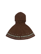 Nordique Jacquard Hooded Knit Cape F0865
