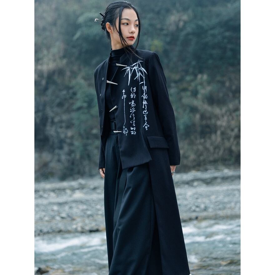 ゴスロリ通販 With U ゴシック ロリィタチャイナ服 ジャケット 漢字柄