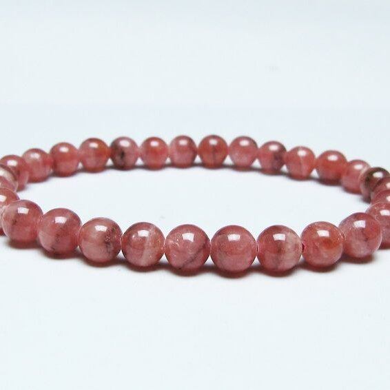 インカローズ ブレスレット 6mm ロードクロサイト ブレス 一点物 メール便可 [M便 1/10] 111-46651