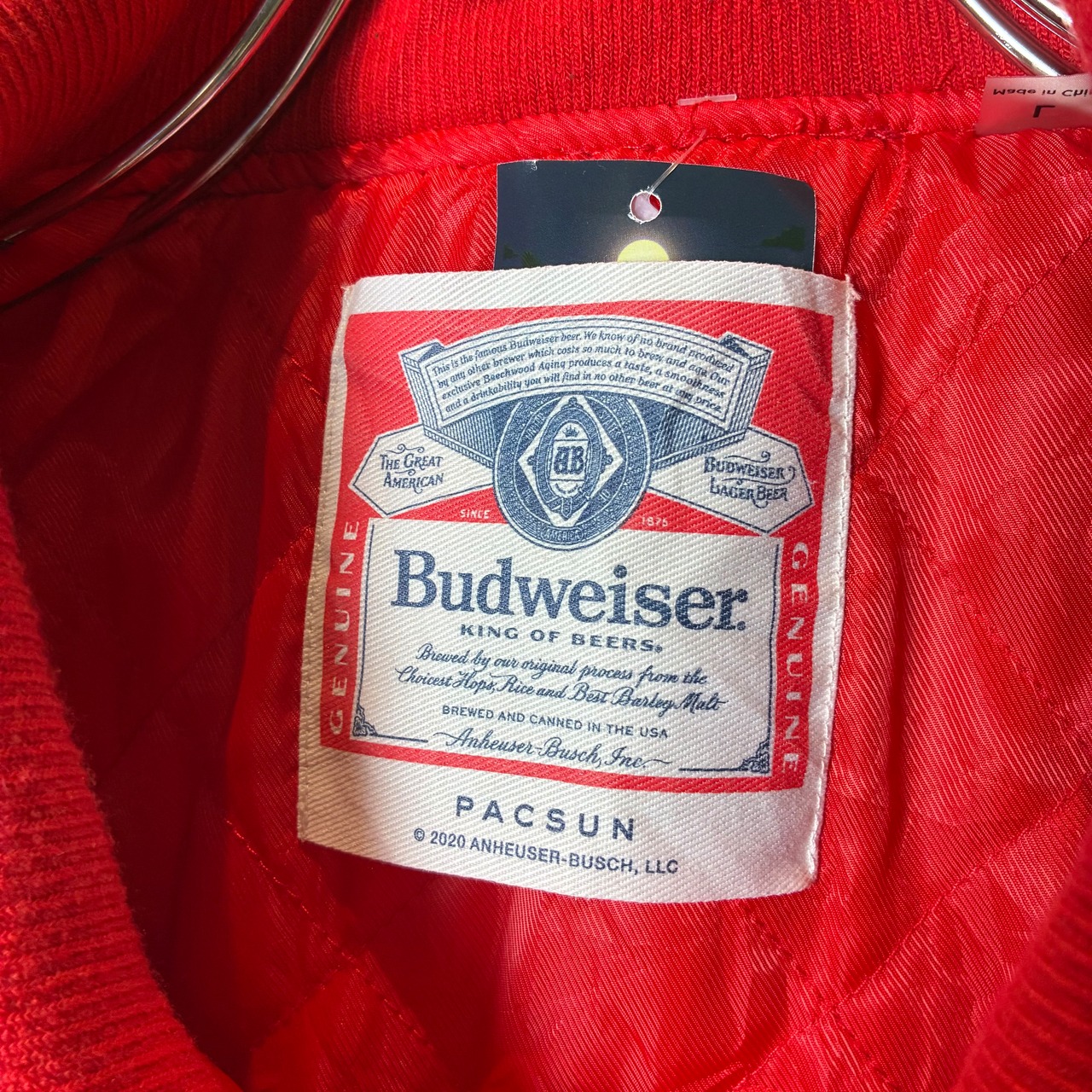 Budwiser ナイロンスタジャン　赤　バドワイザー　お酒　アメカジ