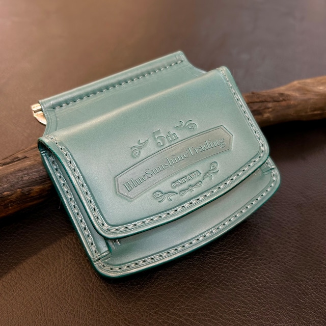Bluesunshinetrading×6Tleatherworksコラボ【マネークリップ】Turquoise