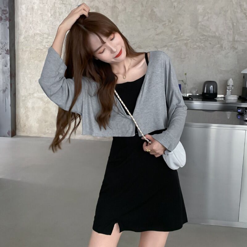 スプリングサマーブラックドレス スリムレディース 春物 夏物 YY-ファッション63782902774